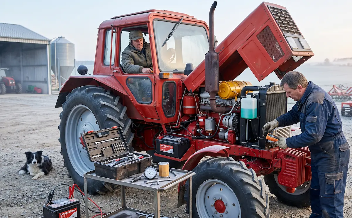 Traktor nehezen indul akkumulátor és indítórendszer ellenőrzése közben
